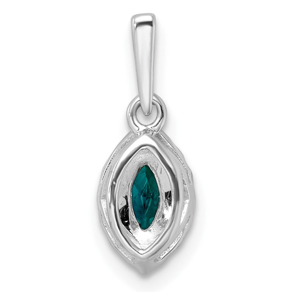 LGGP14k White Gold 1/10 carat Lab Grown Diamond VS/SI+ G+ and Lab Created Alexandrite June Birthstone Pendant
