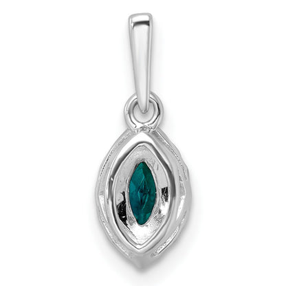 LGGP14k White Gold 1/10 carat Lab Grown Diamond VS/SI+ G+ and Lab Created Alexandrite June Birthstone Pendant