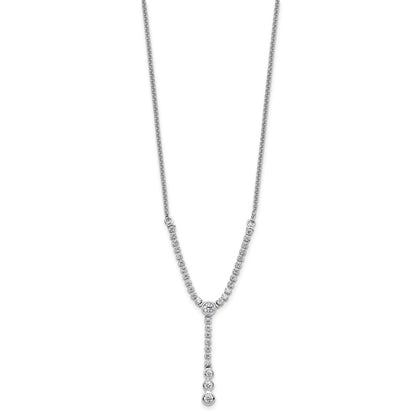 LGWN 14k White Gold 1 carat Lab Grown Diamond VS/SI+ G+ Adjustable up to 24 inch Tennis Style Bolo Necklace