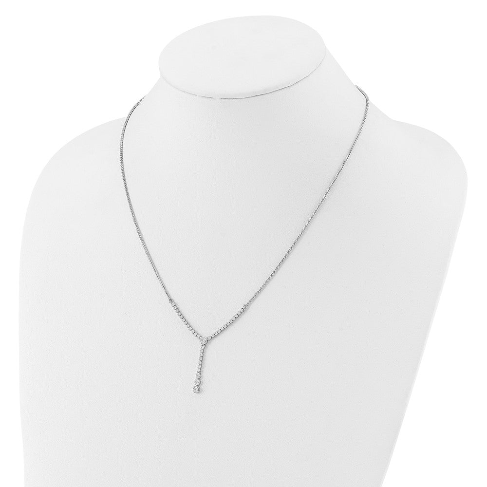 LGWN 14k White Gold 1 carat Lab Grown Diamond VS/SI+ G+ Adjustable up to 24 inch Tennis Style Bolo Necklace