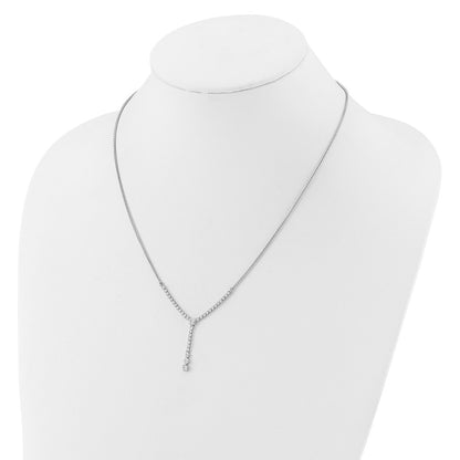 LGWN 14k White Gold 1 carat Lab Grown Diamond VS/SI+ G+ Adjustable up to 24 inch Tennis Style Bolo Necklace