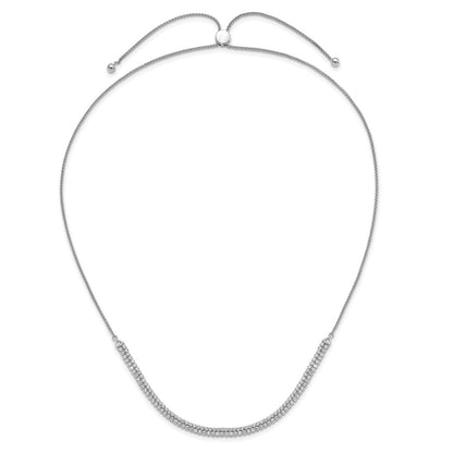 LGWN 14k White Gold 3 1/3 carat Lab Grown Diamond VS/SI+ G+ Adjustable 13.5 to 24 inch Double Row Tennis Bolo Necklace