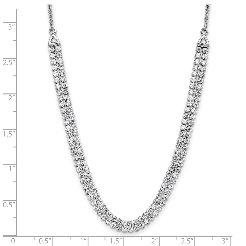 LGWN 14k White Gold 3 1/3 carat Lab Grown Diamond VS/SI+ G+ Adjustable 13.5 to 24 inch Double Row Tennis Bolo Necklace