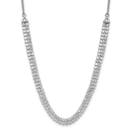 LGWN 14k White Gold 3 1/3 carat Lab Grown Diamond VS/SI+ G+ Adjustable 13.5 to 24 inch Double Row Tennis Bolo Necklace