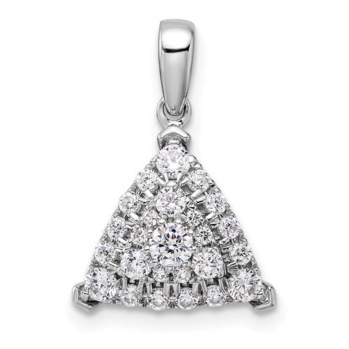 LGWP 14k White Gold 1/2 carat Lab Grown Diamond VS/SI+ G+ Complete Triangle Cluster Pendant