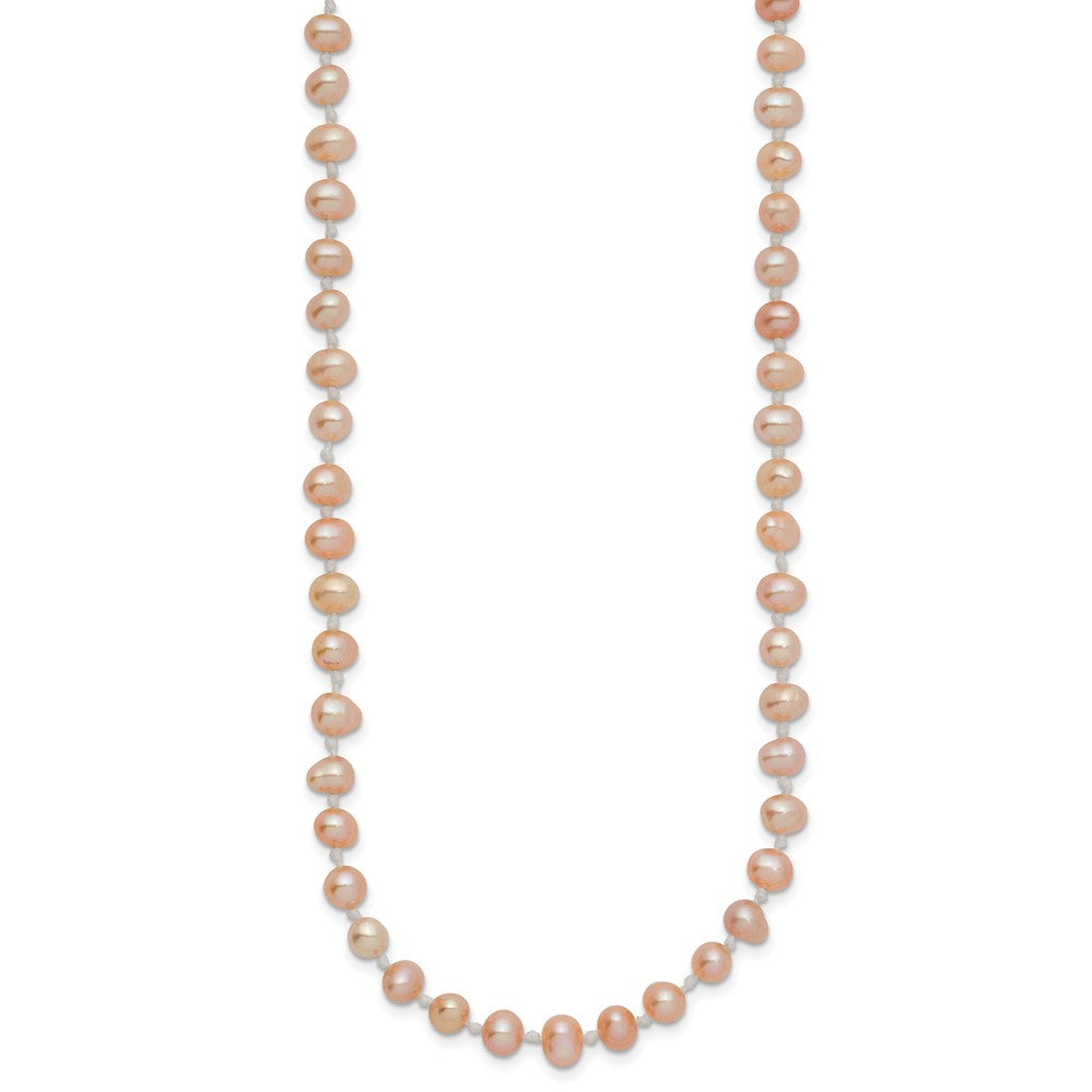 PGN 14k 4-5mm Pink Near-Round Freshwater Cultured Pearl 16 inch Necklace