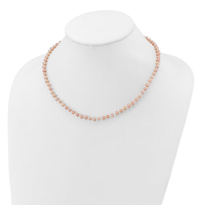 PGN 14k 4-5mm Pink Near-Round Freshwater Cultured Pearl 16 inch Necklace