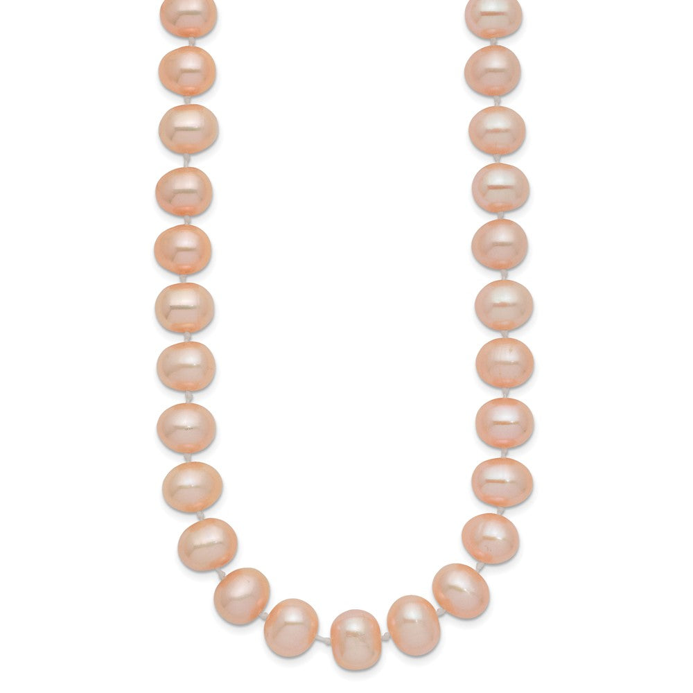 PGN 14k 8-9mm Pink Near-Round Freshwater Cultured Pearl 18 inch Necklace