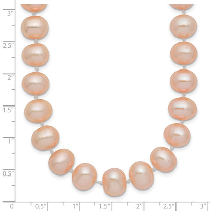 PGN 14k 8-9mm Pink Near-Round Freshwater Cultured Pearl 18 inch Necklace