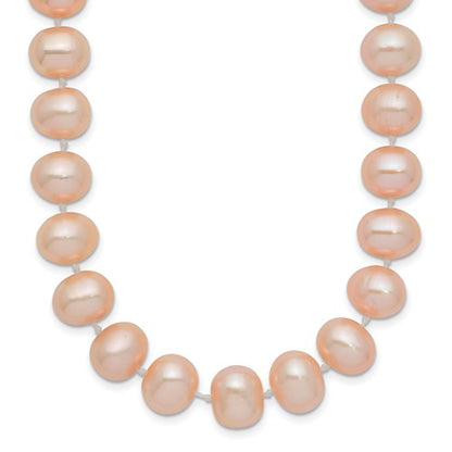 PGN 14k 8-9mm Pink Near-Round Freshwater Cultured Pearl 18 inch Necklace