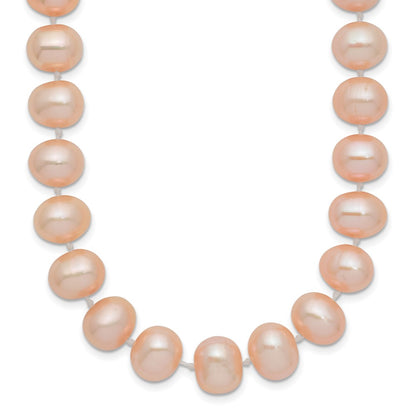 PGN 14k 8-9mm Pink Near-Round Freshwater Cultured Pearl 18 inch Necklace