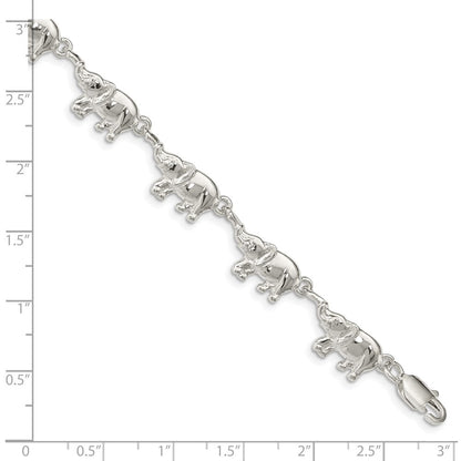 Sterling Silver Elephants Bracelet