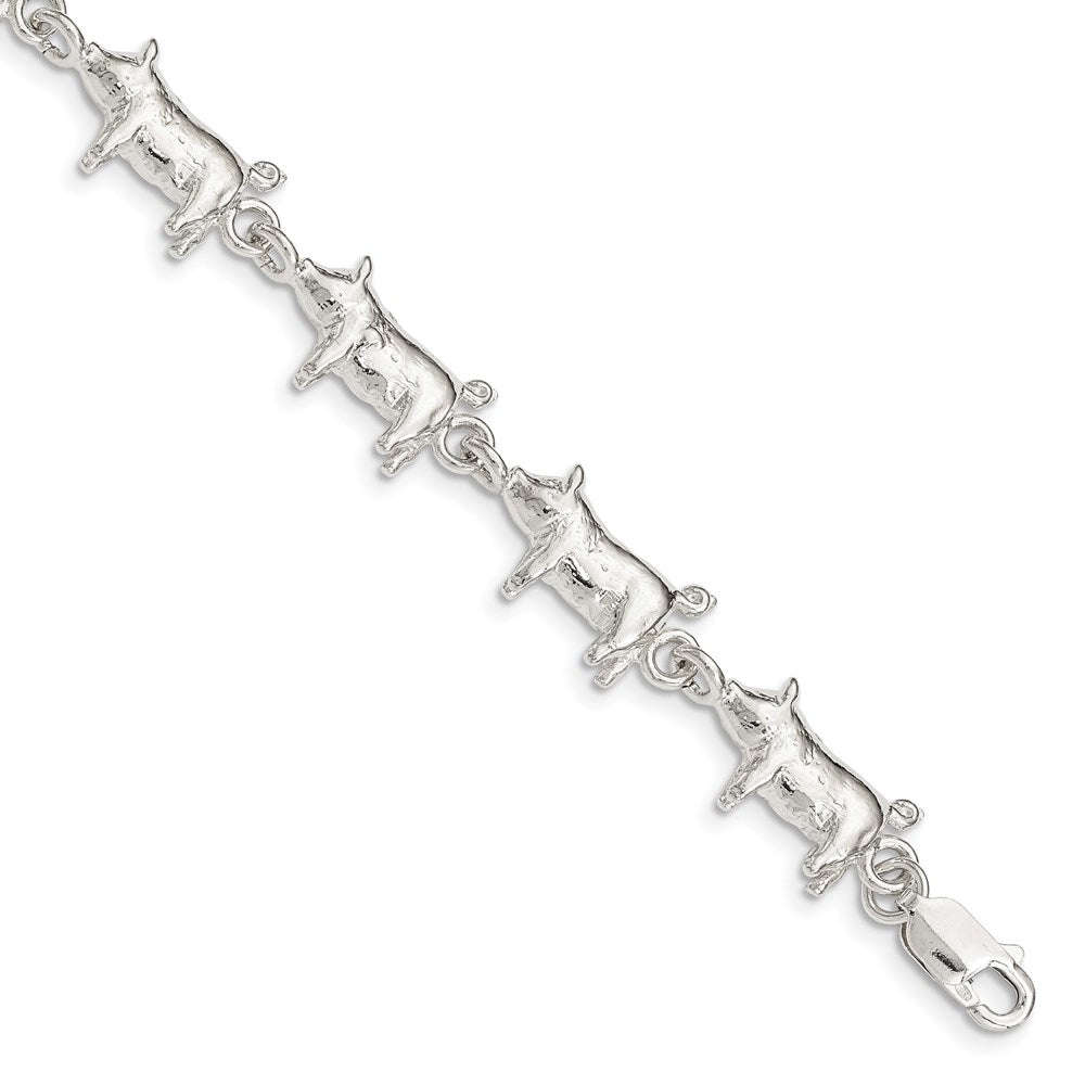 Sterling Silver Pig Bracelet