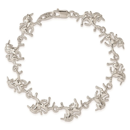 Sterling Silver Unicorns Bracelet