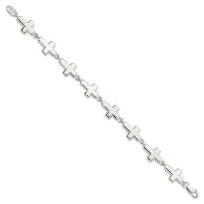 SSB Sterling Silver Crosses Bracelet