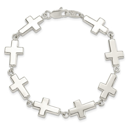 SSB Sterling Silver Crosses Bracelet