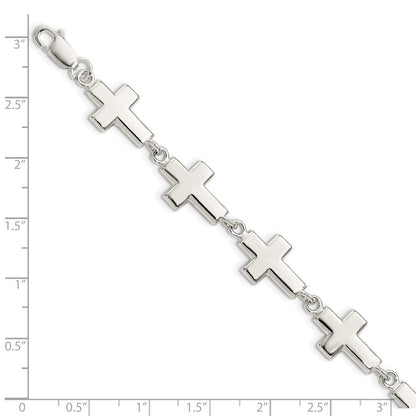 SSB Sterling Silver Crosses Bracelet