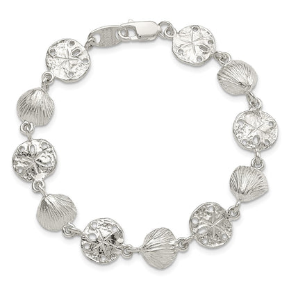 SSB Sterling Silver Seashells and Sand Dollars Bracelet