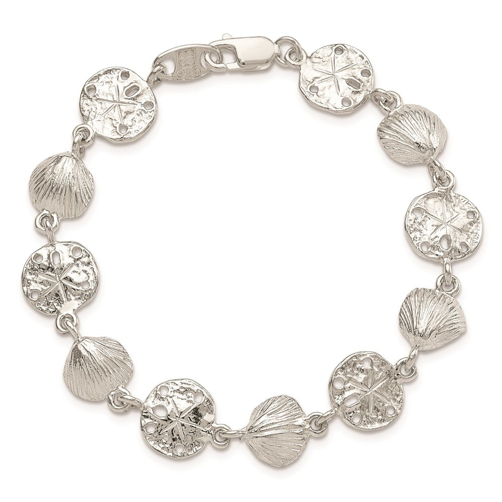 Sterling Silver Seashells and Sand Dollars Bracelet