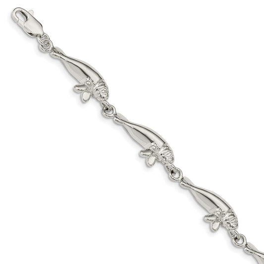 Sterling Silver Manatees Bracelet