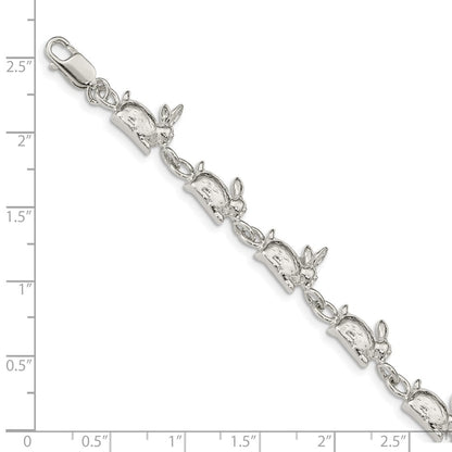 Sterling Silver Rabbits Bracelet