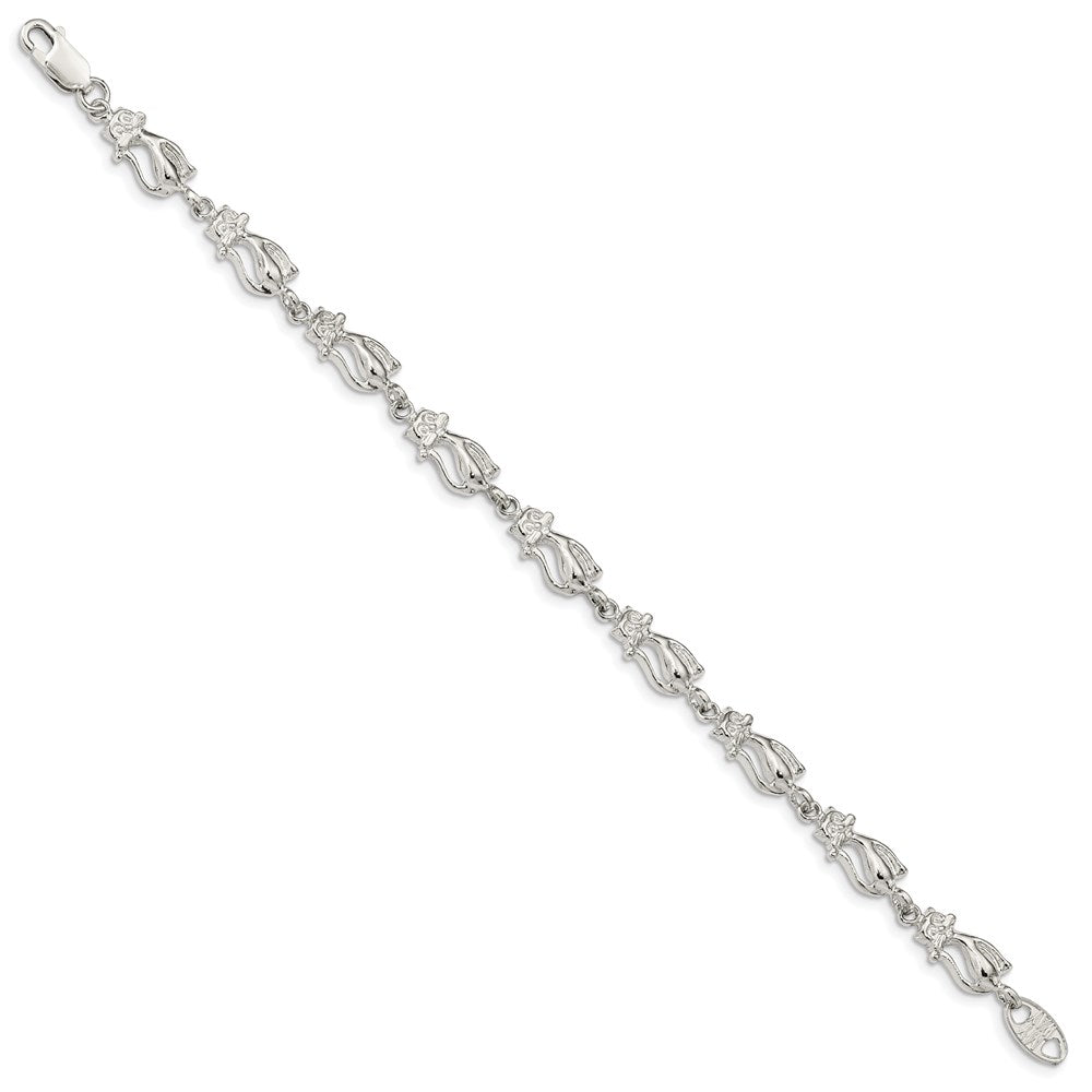 SSB Sterling Silver Cats Bracelet