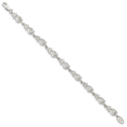 SSB Sterling Silver Cats Bracelet
