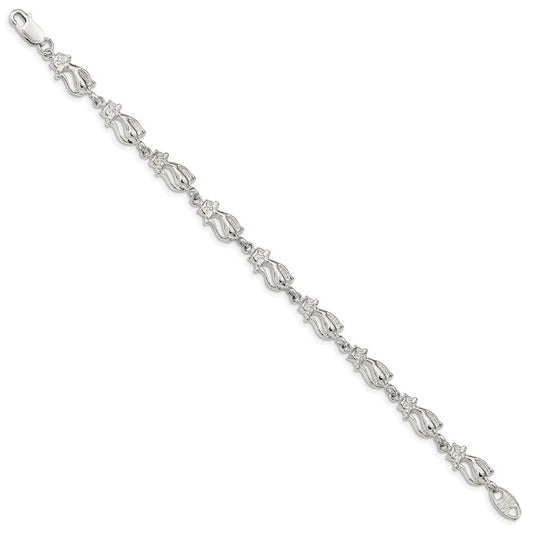 SSB Sterling Silver Cats Bracelet