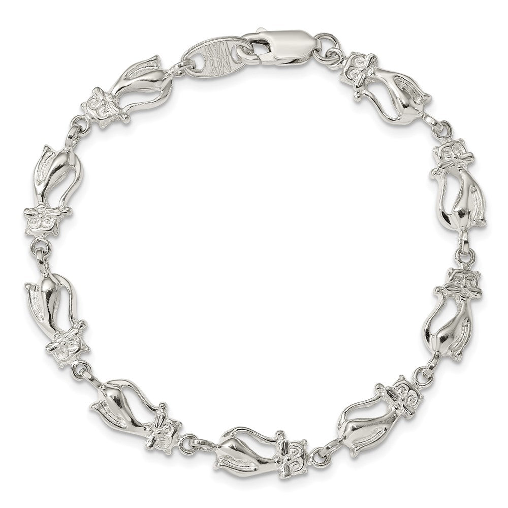 SSB Sterling Silver Cats Bracelet