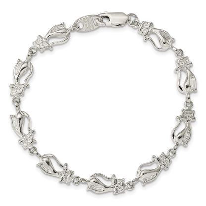 SSB Sterling Silver Cats Bracelet
