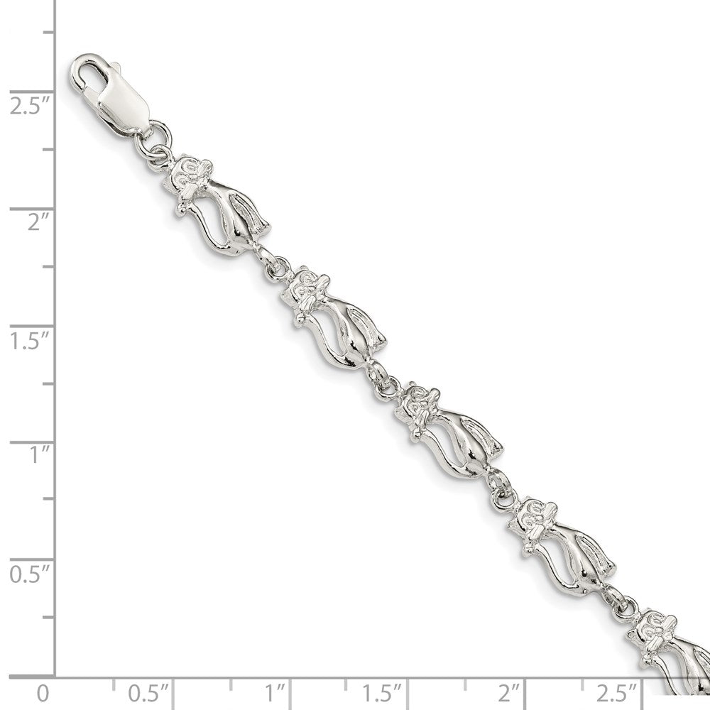 SSB Sterling Silver Cats Bracelet