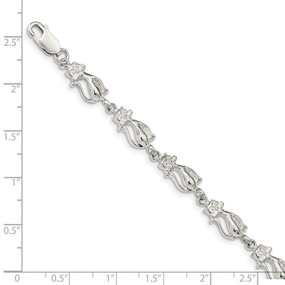 SSB Sterling Silver Cats Bracelet