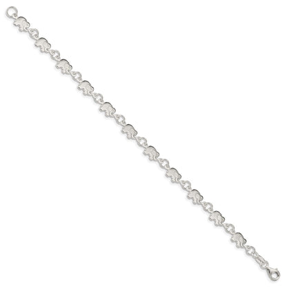 SSB Sterling Silver Polished Elephant Bracelet