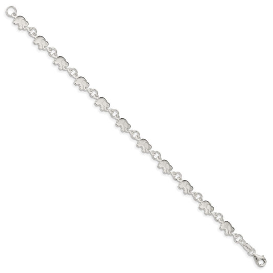 SSB Sterling Silver Polished Elephant Bracelet