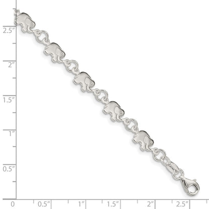 SSB Sterling Silver Polished Elephant Bracelet