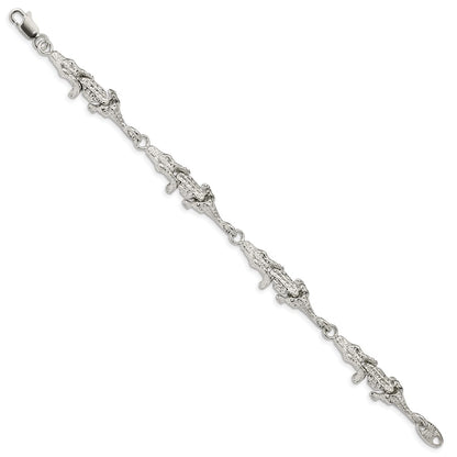 SSB Sterling Silver Alligator Bracelet