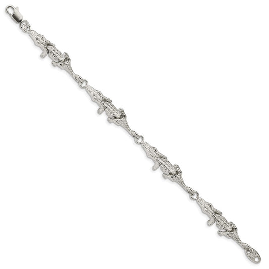 SSB Sterling Silver Alligator Bracelet