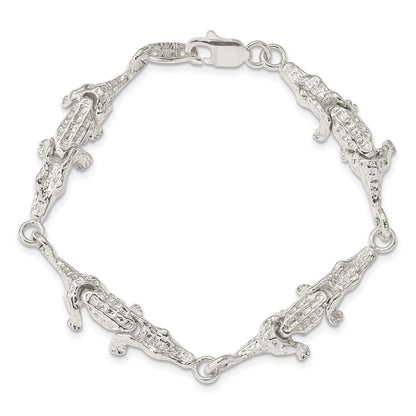 SSB Sterling Silver Alligator Bracelet