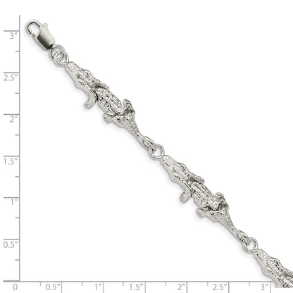 SSB Sterling Silver Alligator Bracelet