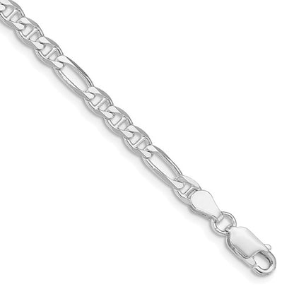 SSC  Sterling Silver Rhodium-plated 3.75mm Figaro Anchor Chain