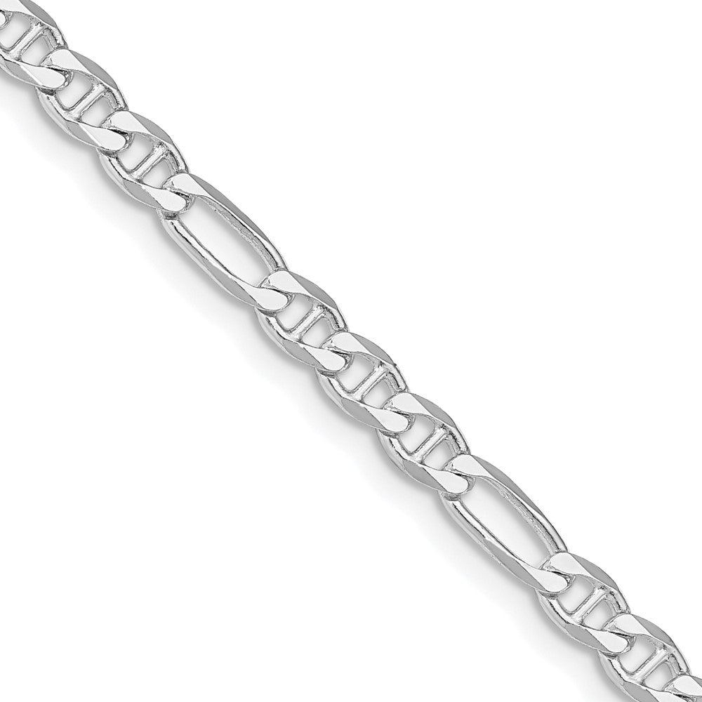 Sterling Silver Rhodium-plated 3.75mm Figaro Anchor Chain