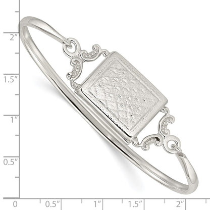 SSB Sterling Silver Polished Rectangular 20mm Locket Bangle