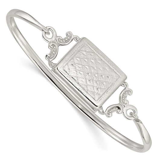 SSB Sterling Silver Polished Rectangular 20mm Locket Bangle