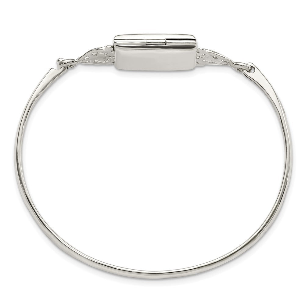 SSL Sterling Silver Polished Rectangular 20mm Locket Bangle