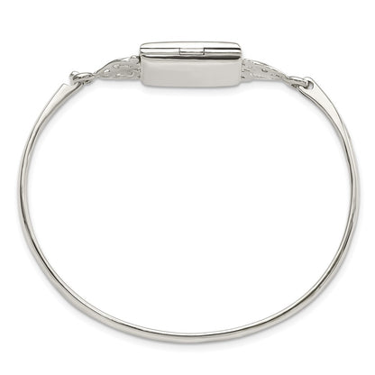 SSL Sterling Silver Polished Rectangular 20mm Locket Bangle