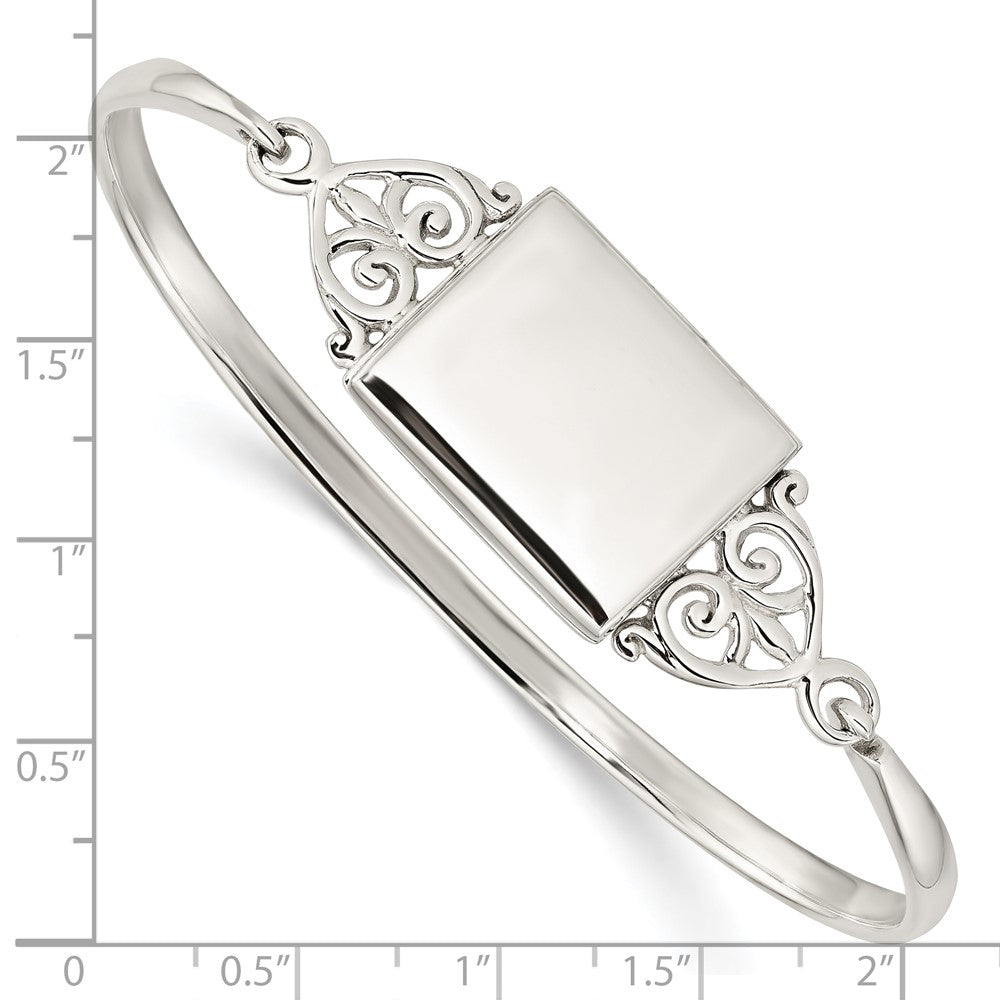 SSL Sterling Silver Polished Rectangular 20mm Locket Bangle