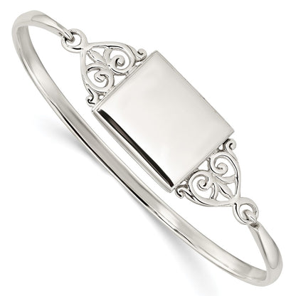 SSL Sterling Silver Polished Rectangular 20mm Locket Bangle