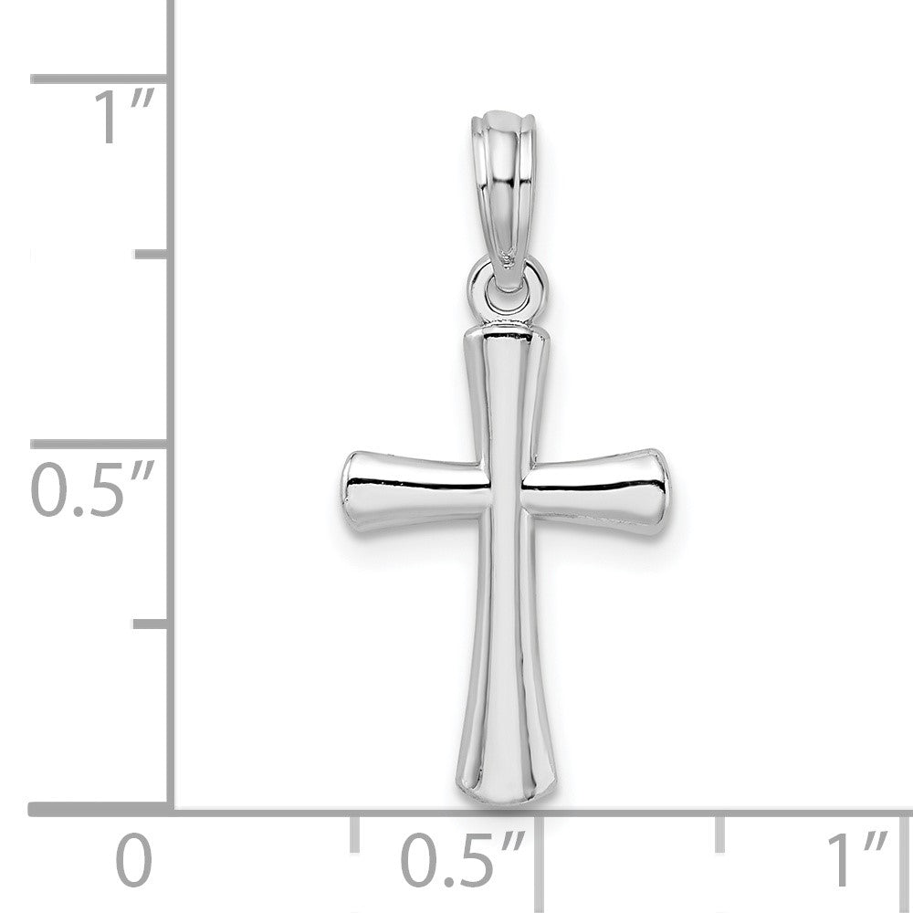 SSP Sterling Silver Rhodium-plated Polished Cross Pendant