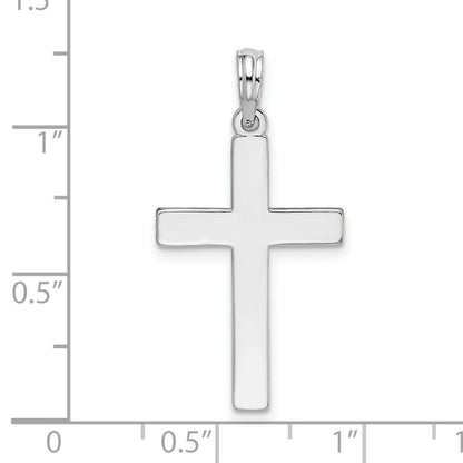 SSP Sterling Silver Polished Flat Latin Cross Pendant