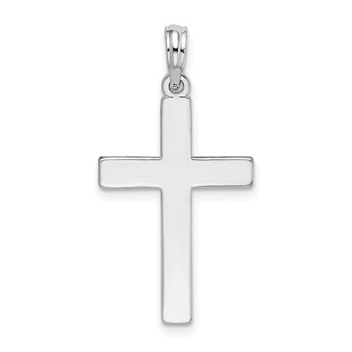 SSP Sterling Silver Polished Flat Latin Cross Pendant